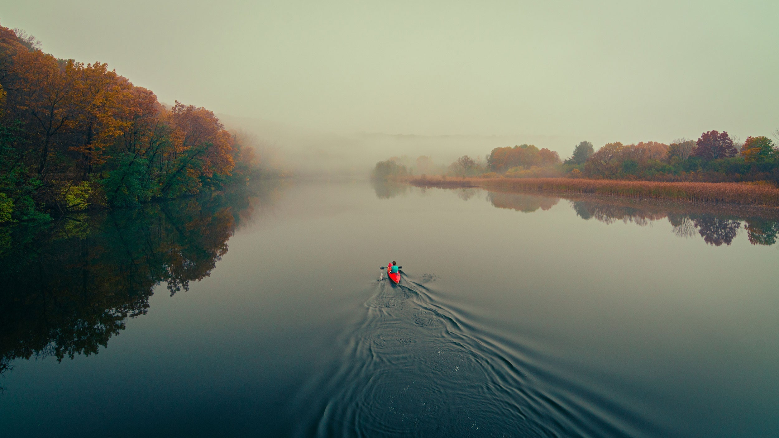 Michigan kayaking on the Huron River.