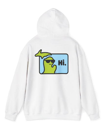 MI Says Hi™ "Hi" on Back - Unisex Heavy Blend™ Hooded Sweatshirt