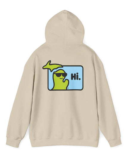 MI Says Hi™ "Hi" on Back - Unisex Heavy Blend™ Hooded Sweatshirt