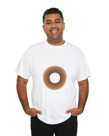 Model wearing white Toilet Paper InstaCostume tee — instant Halloween costume
