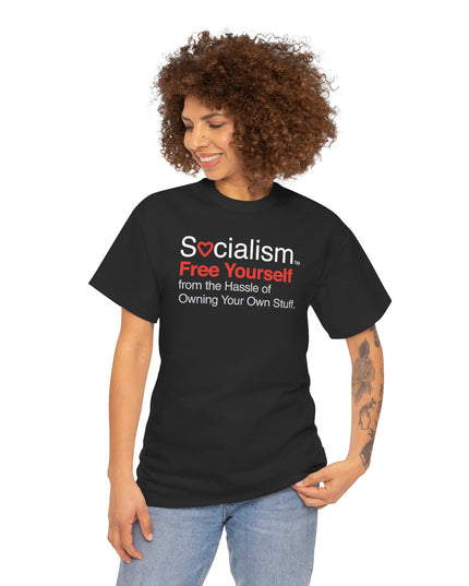 Woman wearing black Free Yourself tee — midterm election shirt