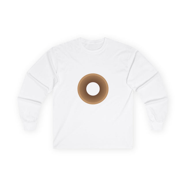 Toilet Paper InstaCostume long sleeve tee, front flat lay — funny TP costume shirt