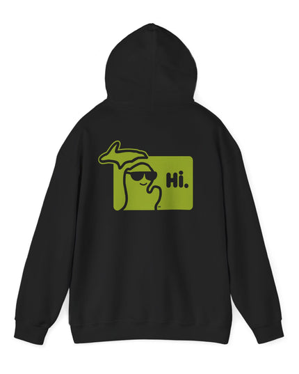 MI Says Hi™ "Hi" on Back - Unisex Heavy Blend™ Hooded Sweatshirt