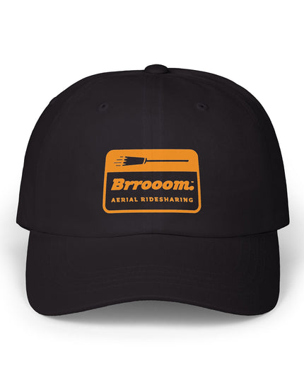 Model wearing white Brrooom InstaCostume hat — witch Halloween costume headwear