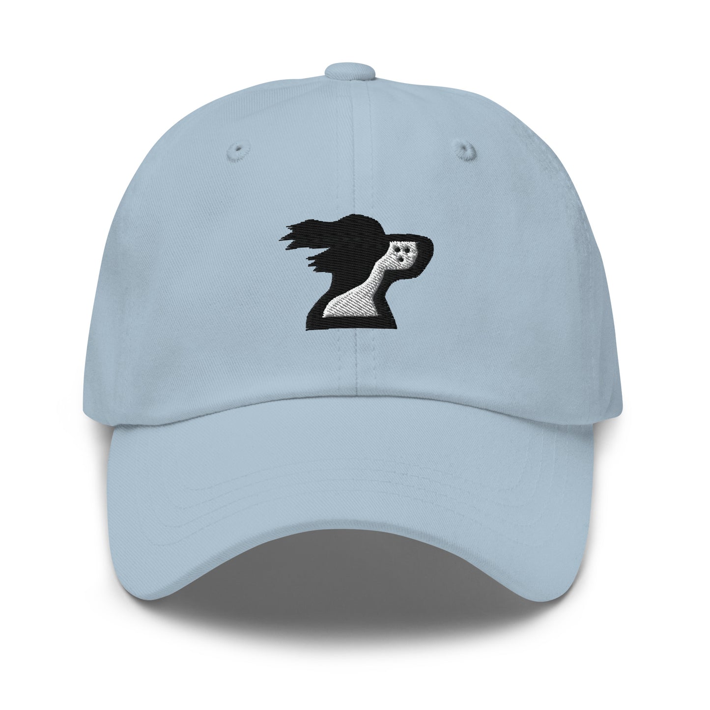 Light blue dad hat with brand logo by the Harbor Springer brand.